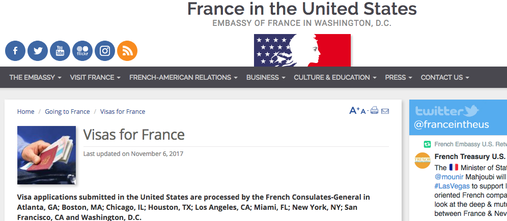 France Embassy Washington DC - Visa Guide for USA Residents